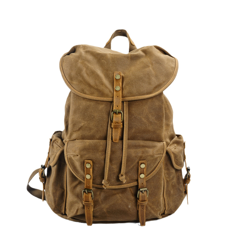 Canvas Backpack Casual - Ретро-рюкзак из мягкого вощеного холста большой