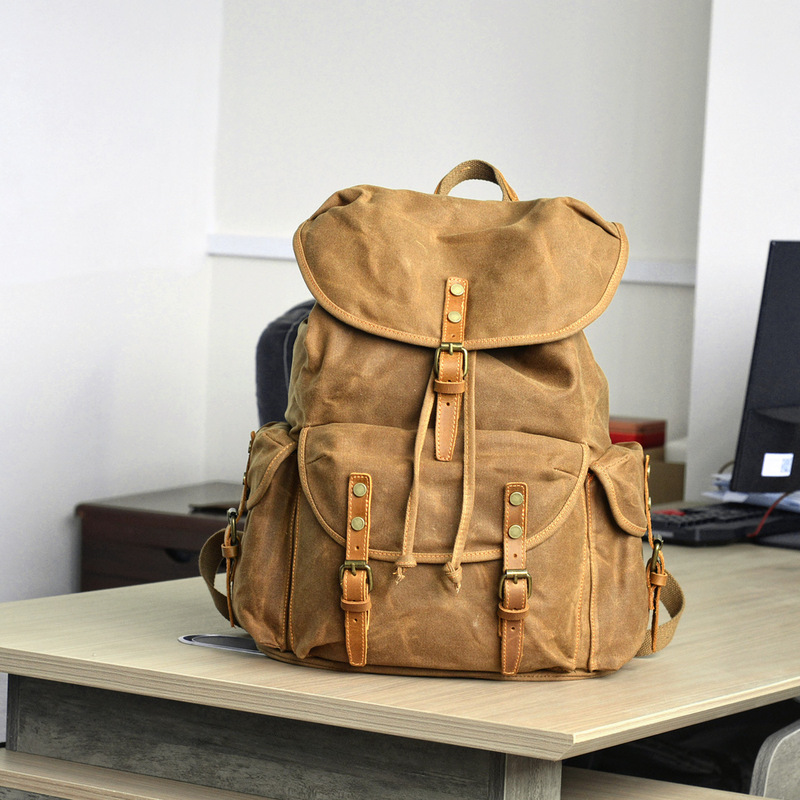 Ретро-рюкзак из мягкого вощено – обзор и цена Canvas Backpack Casual