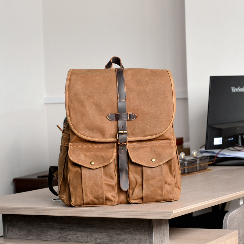 Новый мужской рюкзак из вощено – обзор и цена Canvas Backpack Casual